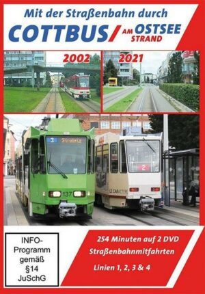 Cottbus am Ostseestrand - auf 2 DVDs mit der Straßenbahn durch Cottbus