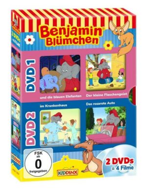 Benjamin Blümchen  DVD-Box: Und die blauen Elefanten + Der kleine Flaschengeist / Im Krankenhaus + Das rosarote Auto  [2 DVDs]